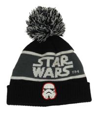 Čierno-sivá pletená čapica so Star Wars George