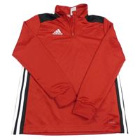 Červená funkčná športová mikina s logom Adidas