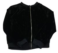 Čierna zamatová prepínaci mikina s hviezdičkami Tu