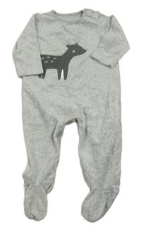 Šedý sametový overal se sobem Mothercare