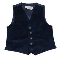 Tmavomodrá sametovo/saténová slávnostná vesta John Lewis