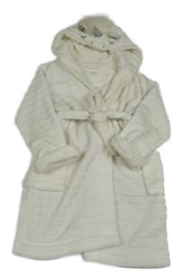 Biely chlpatý župan s jednorožcom a opaskom Next