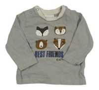 Šedé triko se zvířátky Topomini 