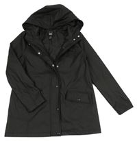 Černá nepromokavá podšitá parka s kapucí New Look