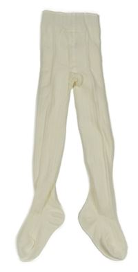 Smetanové žebrované punčocháče