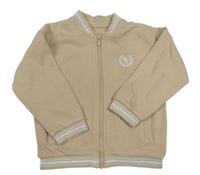 Béžová prepínaci mikina s výšivkou a prúžkami Matalan