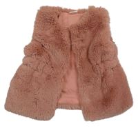 Ružová kožušinová podšitá vesta Next