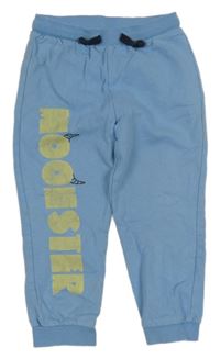 Modré tepláky s nápisom So Cute