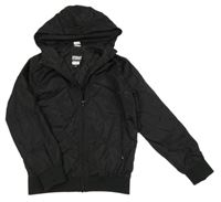 Čierna šušťáková jarná bunda s kapucňou Urban