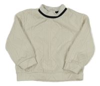 Smotanová vzorovaná mikina s proužkem Shein