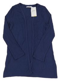 Nové - Tmavomodrý rebrovaný cardigan M&S