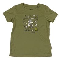 Khaki sportovní funkční tričko s liškou Jack Wofskin