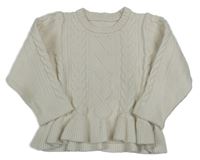 Smotanový vzorovaný sveter Shein