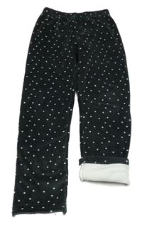Tmavošedé plyšové zateplené kalhoty s hvězdičkami Topolino