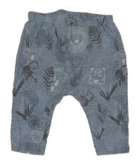 Modré tepláky so zvieratkami a listami Next