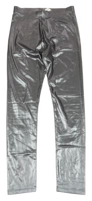 Strieborné lesklé legíny F&F