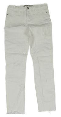 Biele rifle s vyšúchaním Denim Co.