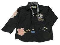 Černá košile s nášivkami La Martina 