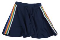 Tmavomodrá kolová sukňa s prúžkami C&A