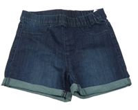 Tmavomodré elastické rifľové kraťasy H&M