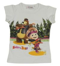 Bílé tričko Máša a medvěd