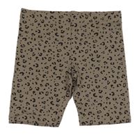 Světlehnědo-čierne vzorované elastické kraťasy H&M