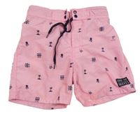 Světlerůžové plážové kraťasy s obrázky H&M