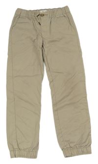 Béžové plátěné cuff chino kalhoty Mango