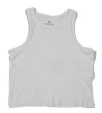 Smotanový rebrovaný crop top H&M
