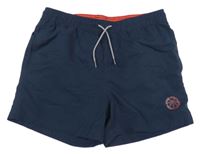 Tmavomodré plážové kraťasy s palmou Jack & Jones
