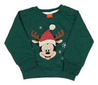 Tmavozelená mikina s Mickeym Disney