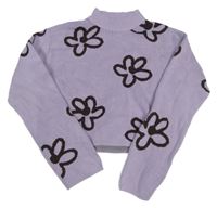 Levandulový crop s kvetmi H&M