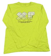 Limetkové tričko s potlačou a nápismi OVS