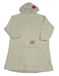 Smetanové plyšové šaty s kapsou a kapucí - Kitty H&M