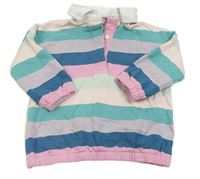 Farebná pruhovaná oversize mikina s golierikom Next