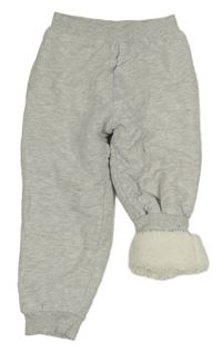 Světlešedé melírované zateplené tepláky lupilu