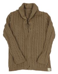 Hnedý rebrovaný vzorovaný prepínaci sveter zn. George