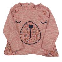 Ružová melírovaná mikina s čumáčkem zn. NUTMEG