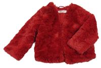 Červená kožušinová podšitá bunda H&M
