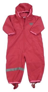 Malinová softshellová kombinéza so srdiečkom a kapucňou Ergee