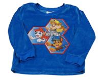 Cobatově modrá sametová pyžamová mikina s PAW PATROL nickelodeon
