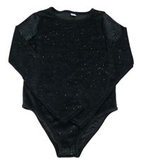 Černé třpytivé sametové body Tu