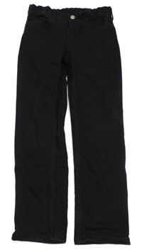 Černé slim fit teplákové rifle H&M