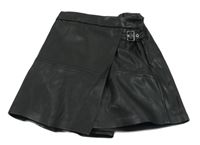 Čierne koženkové kraťasy so sukní a přezkou Blu Kids