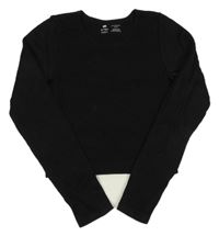 Čierne rebrované thermo crop tričko F&F