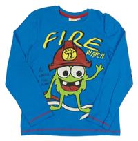 Modré pyžamové triko s příšerkou Kids