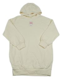 Nové - smetanové teplákové oversize šaty s kapucí Matalan