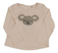 Světlerůžové triko s koalou TOM TAILOR