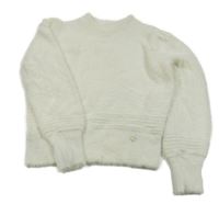 Smotanový chlpatý oversize sveter so srdiečkom mayoral