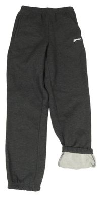 Tmavošedé melírované teplé tepláky s logem Slazenger